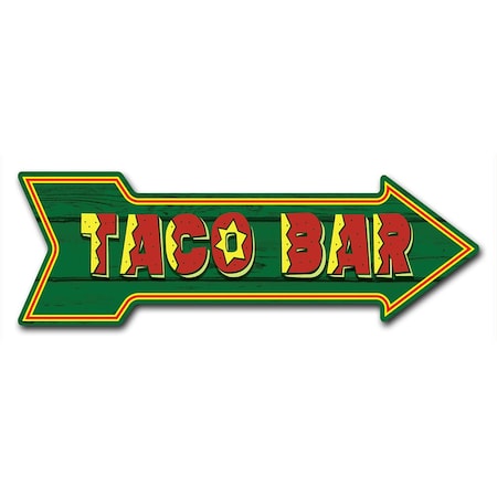 Taco Bar Arrow Decal Funny Home Decor 24in Wide